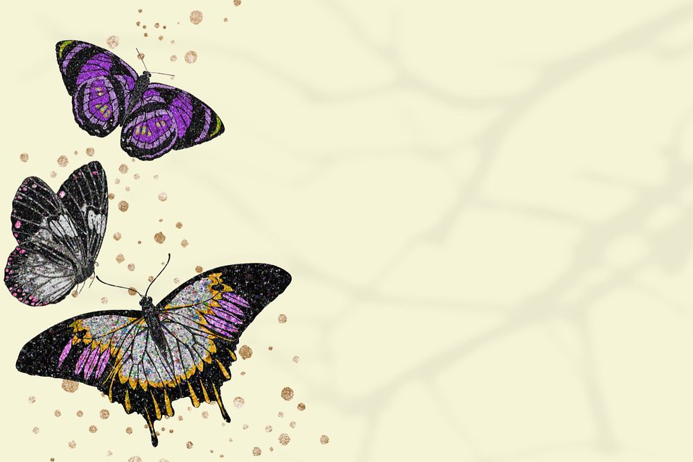 Vintage butterflies border background, editable insect illustration by EA. Séguy, remixed by rawpixel