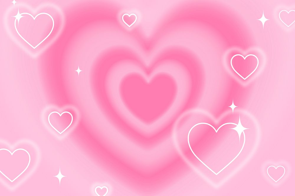 Y2K pink hearts background, cute Valentine's graphic, editable design