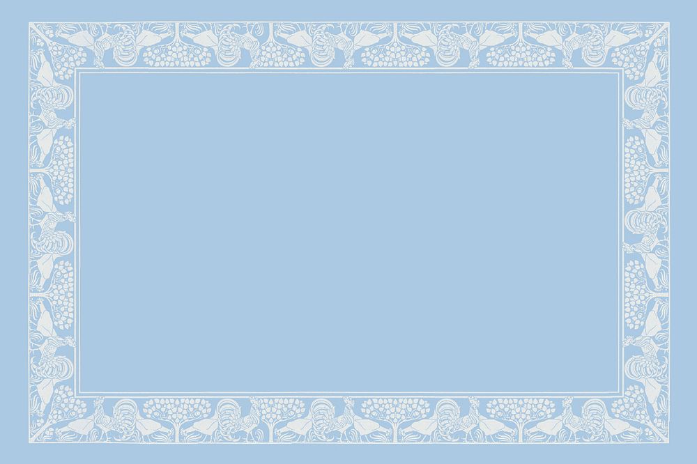 Blue ornamental frame background, editable vintage design, remixed by rawpixel