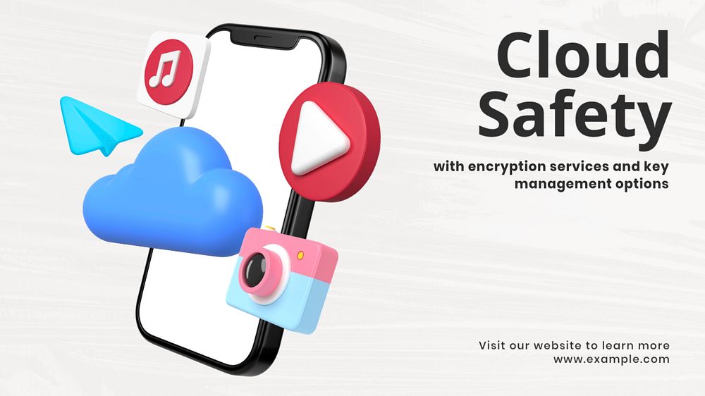 Cloud safety blog banner template, customizable design