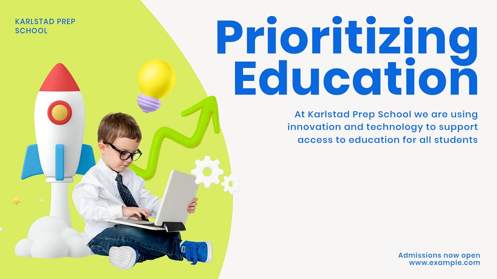 Prioritizing education blog banner template, customizable design