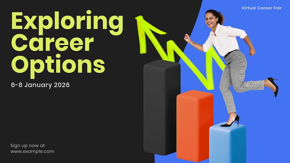 Career options blog banner template, customizable design