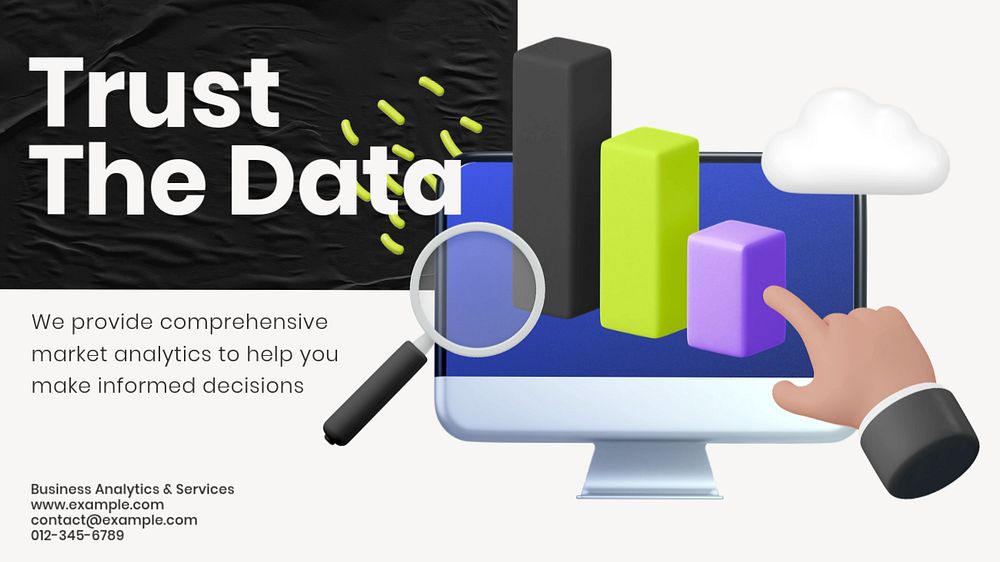 Trust the data blog banner template, customizable design