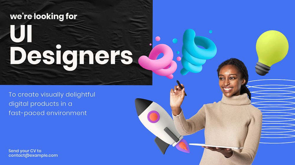UI designers wanted blog banner template, customizable design