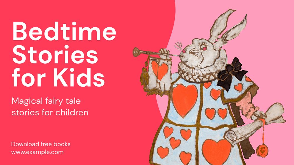 Bedtime stories blog banner template, funky editable design