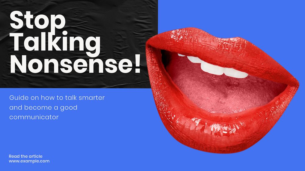 Stop talking nonsense blog banner template, customizable design