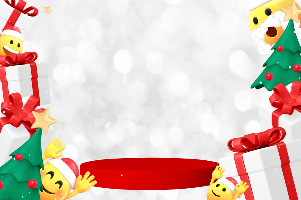 Christmas product backdrop background, 3D emoji editable design