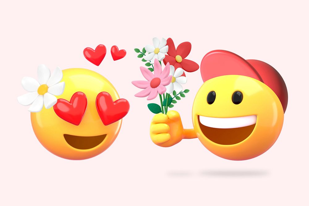 Love confession background, 3D emoji | Free Editable Design - rawpixel