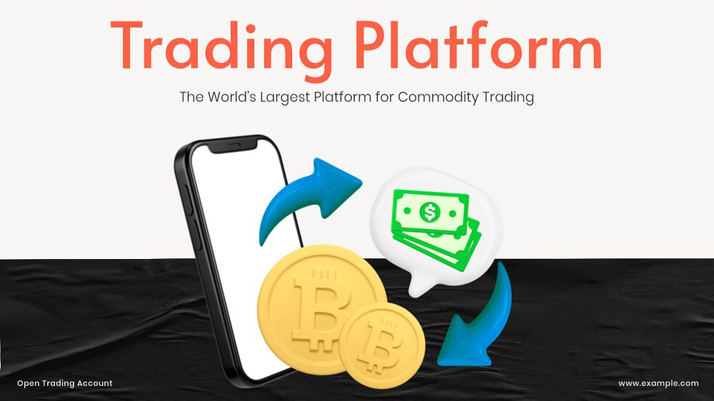 Commodity trading platform blog banner template, customizable design