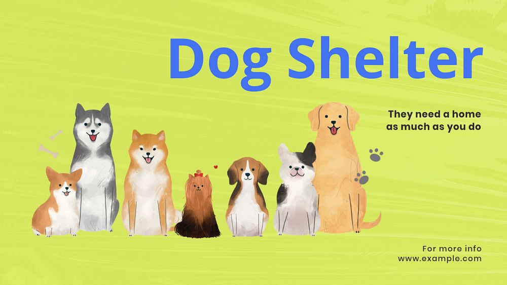 Dog shelter blog banner template, customizable design