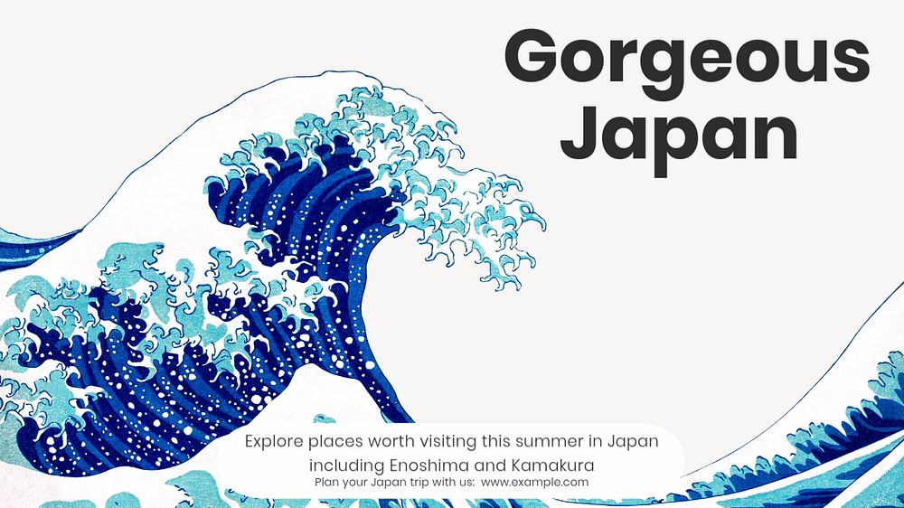 Japan travel blog banner template, customizable design