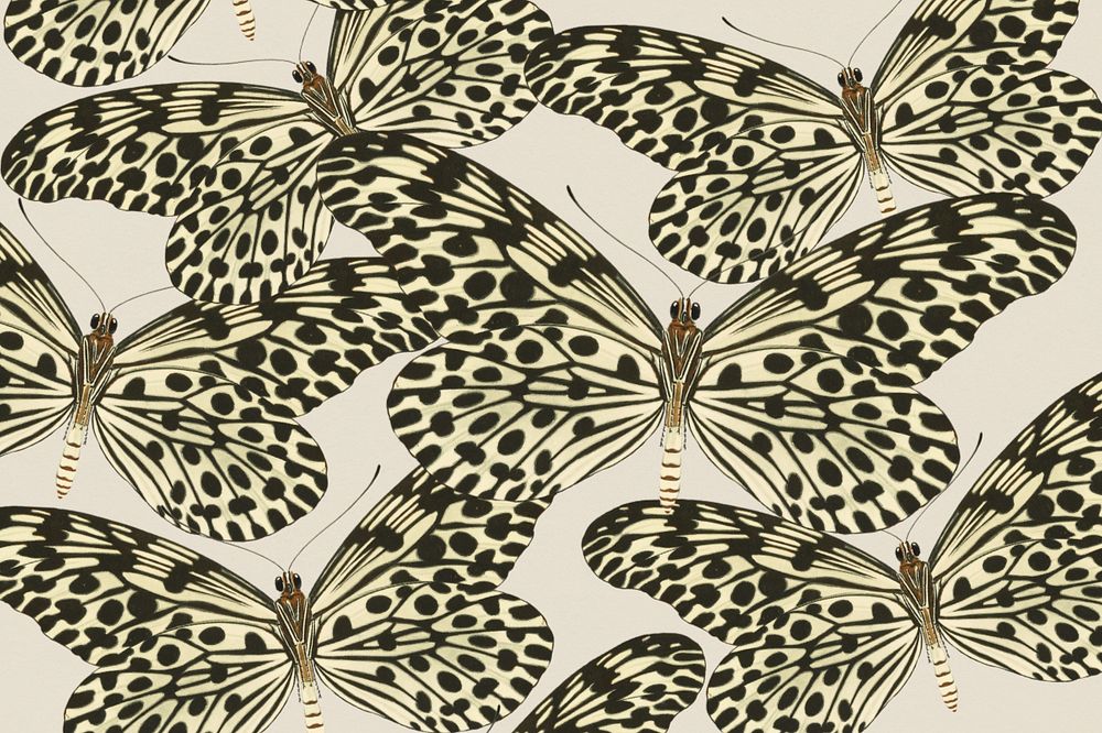 E.A. Séguy's butterfly patterned background, editable vintage design, remixed by rawpixel