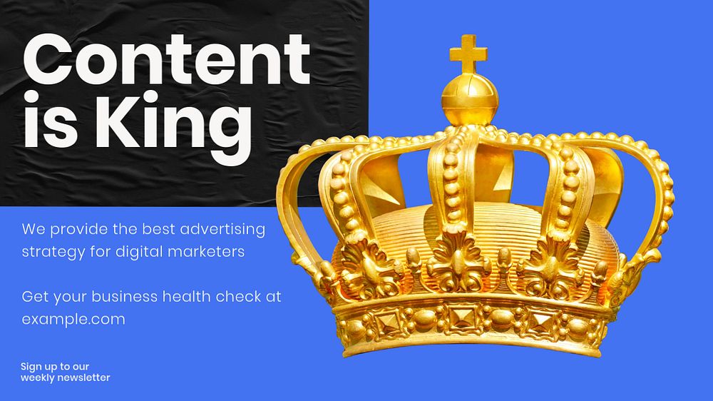 Content is king blog banner template, customizable design