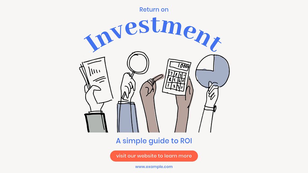 Return on investment blog banner template, customizable design