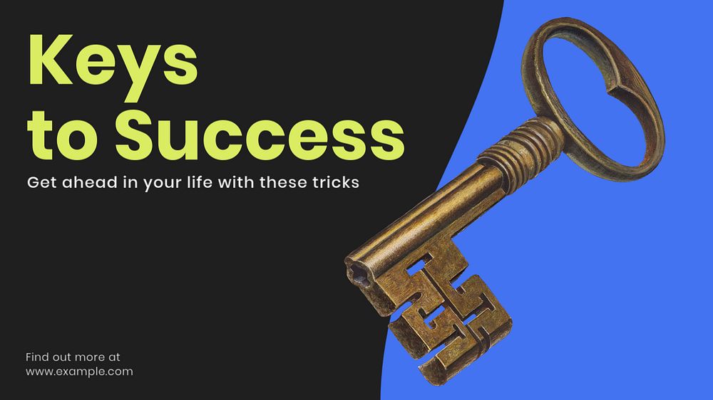 Key to success blog banner template, customizable design