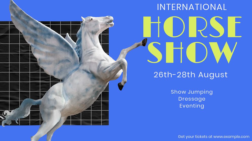 Horse show blog banner template, customizable design