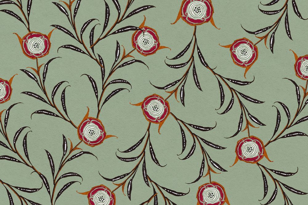 E.A. Séguy's flower patterned background, editable vintage botanical design, remixed by rawpixel