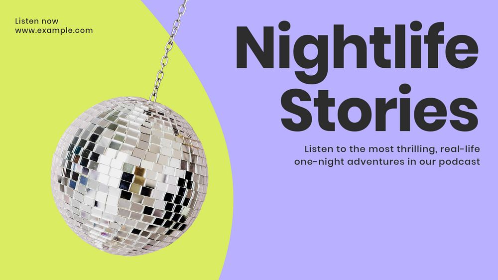 Nightlife stories blog banner template, customizable design