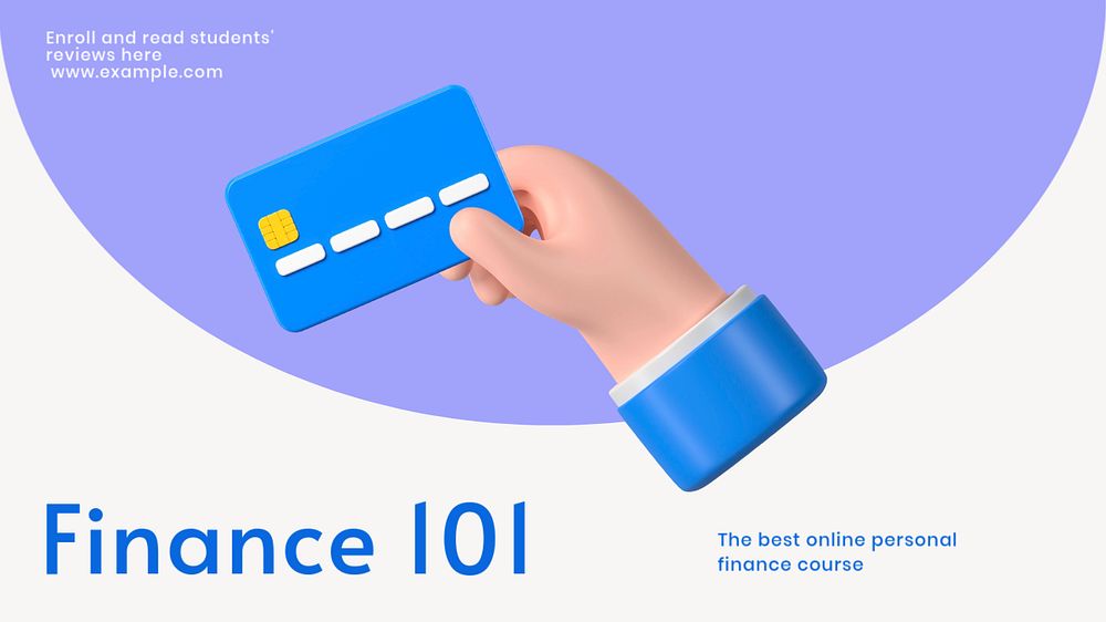 Finance 101 blog banner template, customizable design