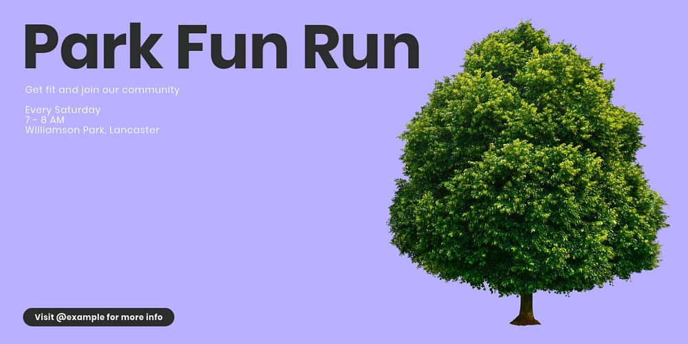 Park fun run Twitter ad template, editable design