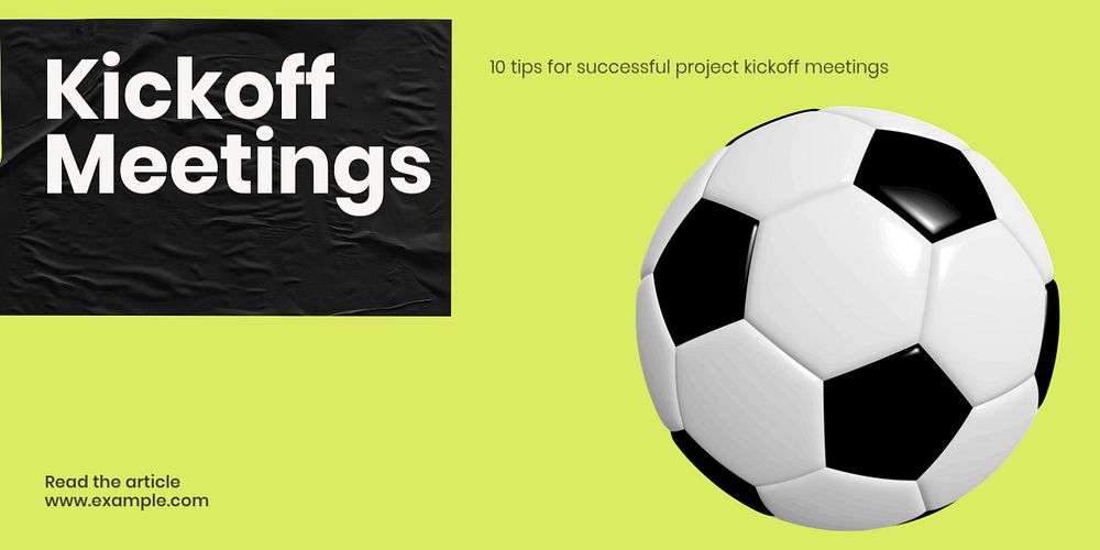 Kickoff meetings Twitter ad template, editable design