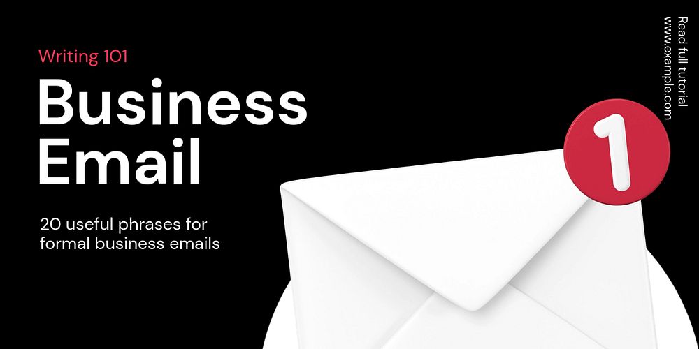 Business email Twitter ad template, editable text & design