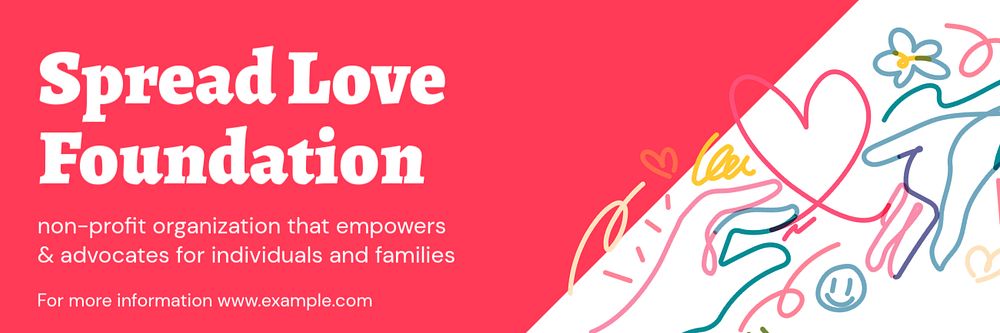 Spread love foundation email header template, customizable design