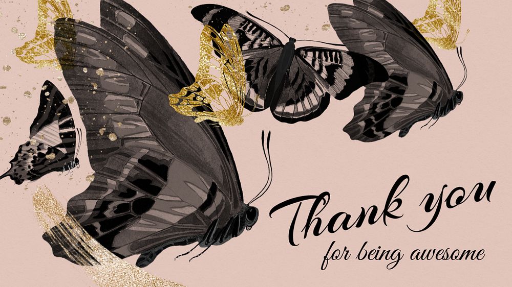 Black butterflies blog banner template, editable E.A. Séguy’s famous artwork, remixed by rawpixel