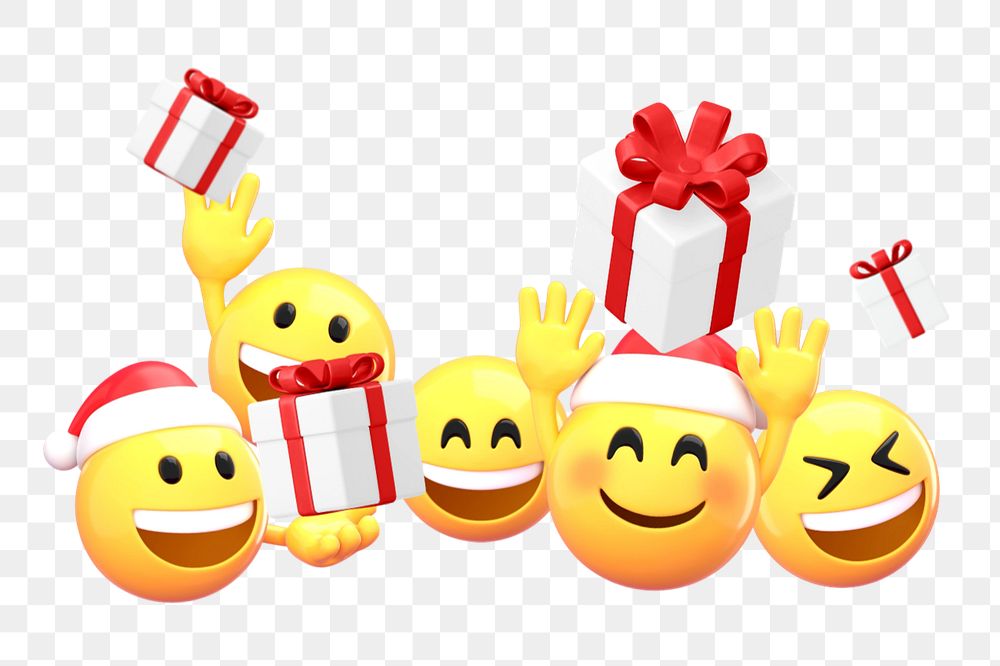 Christmas celebration  sticker, 3D emoticon editable design