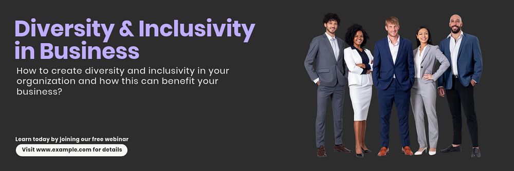 Business diversity email header template, editable text and design