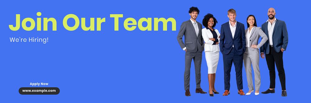 Land a job email header template, editable text and design