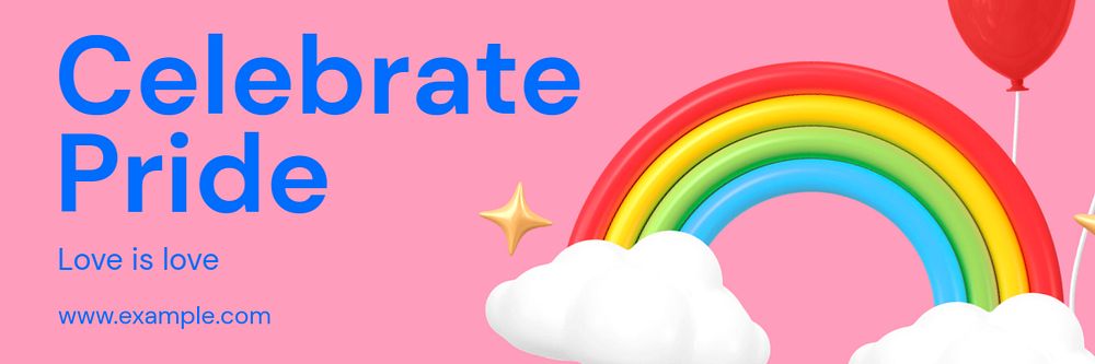 Pride month email header template, customizable design