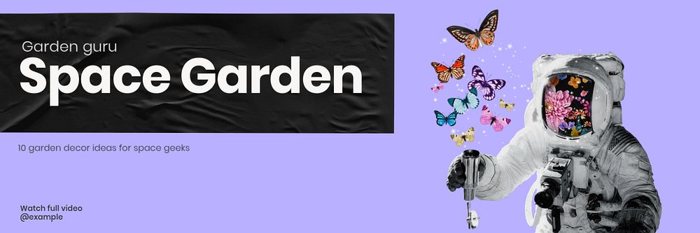 Garden decor email header template, editable text and design