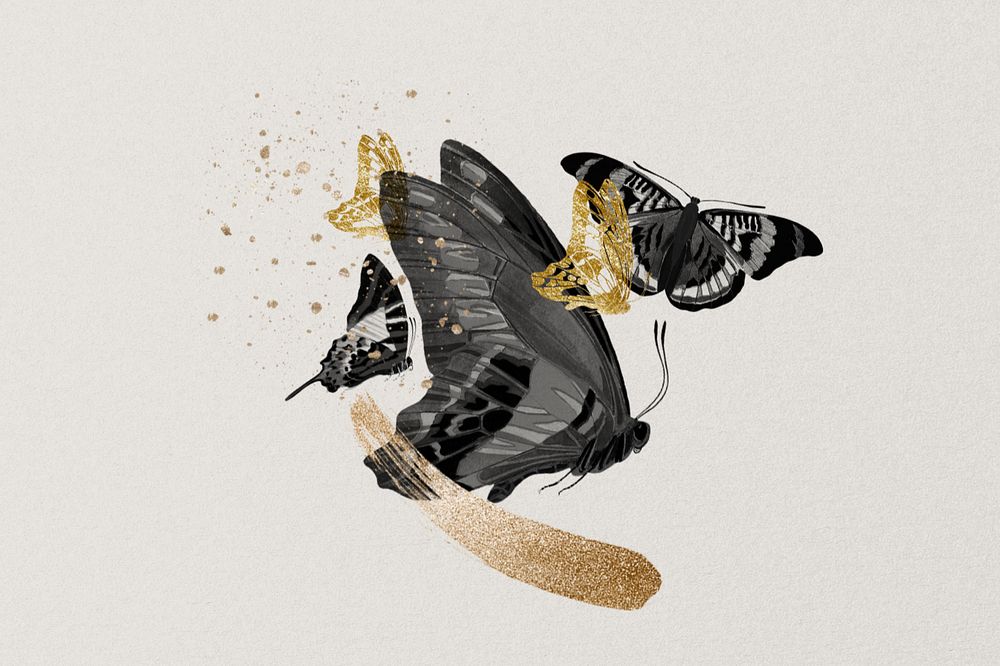 Vintage butterfly background, editable aesthetic design, remixed from the artwork of E.A. Séguy