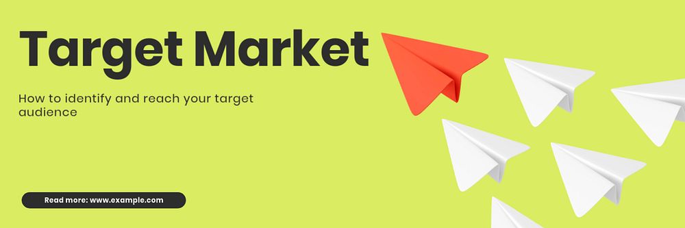 Target market email header template, editable text and design