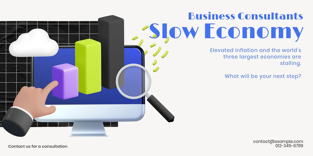 Slow economy Twitter ad template, editable design