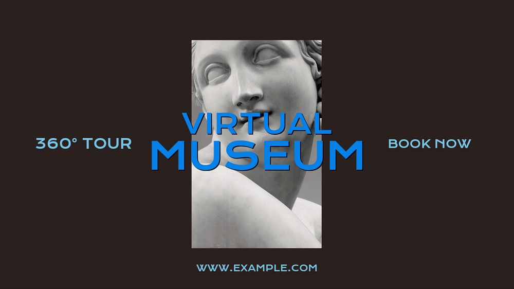 Virtual museum blog banner template, editable text & design