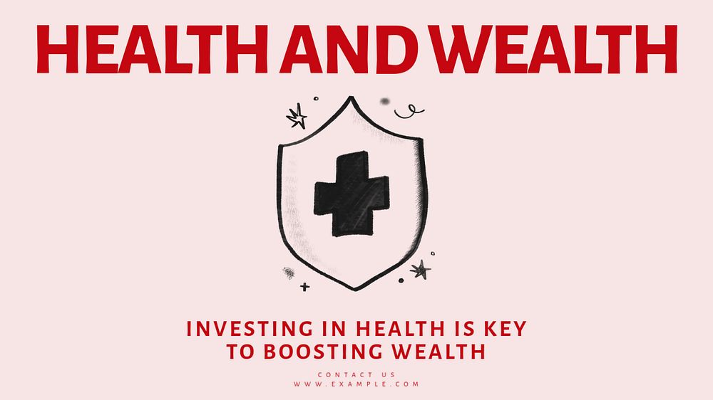 Health and wealth blog banner template, editable text & design