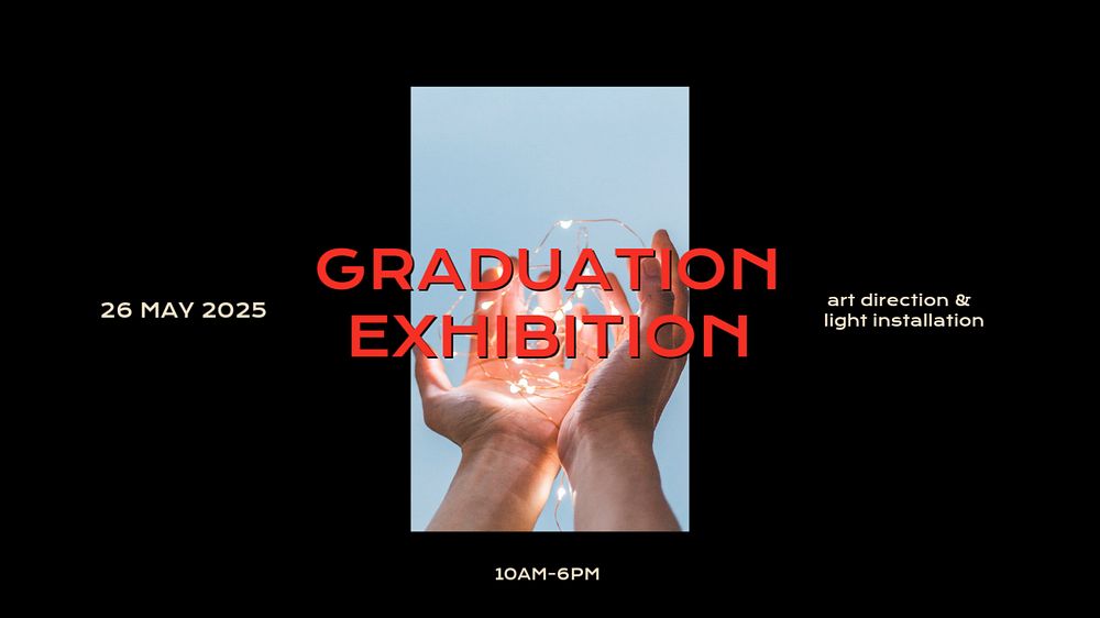 Graduation showcase blog banner template, editable text & design