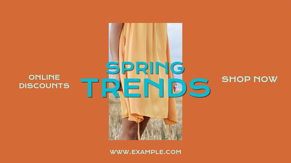 Spring trends blog banner template, editable text & design