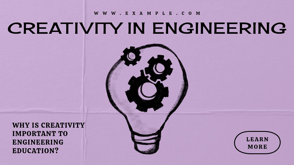 Creativity in engineering blog banner template, editable text & design