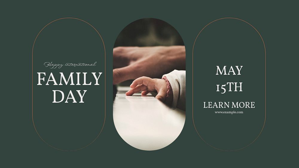 International Family Day Facebook cover template, editable design