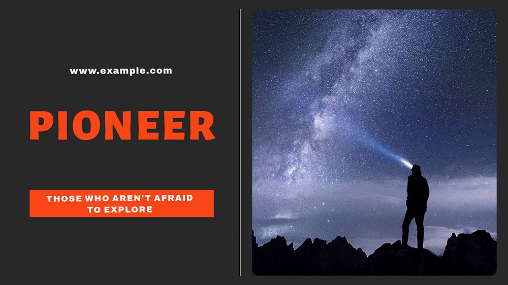 Pioneer blog banner template, editable text & design