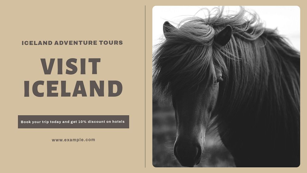 Iceland adventure blog banner template, editable text & design