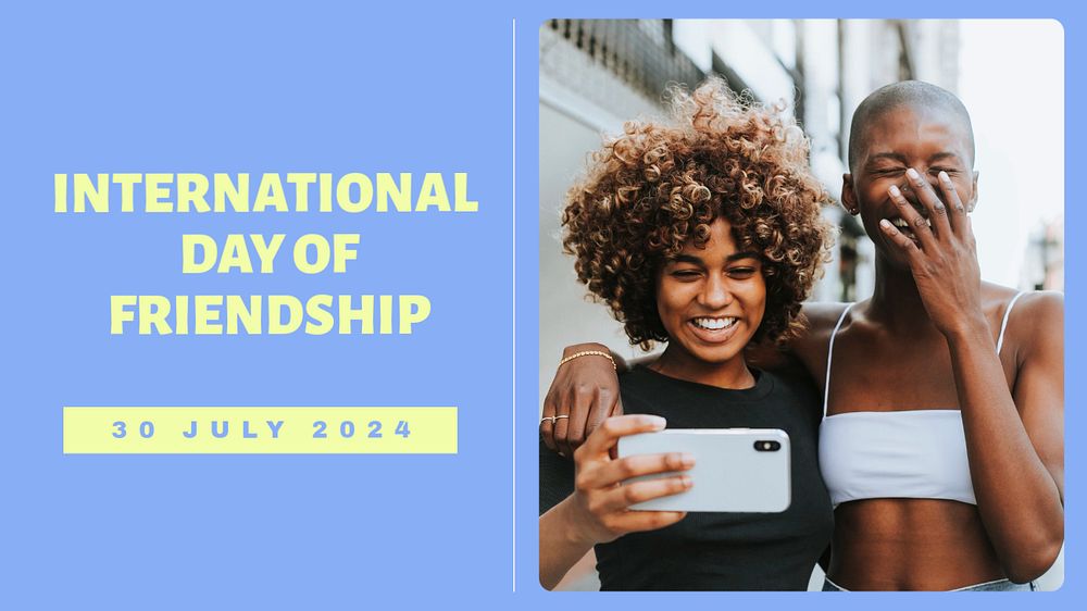 Friendship day blog banner template, editable text & design