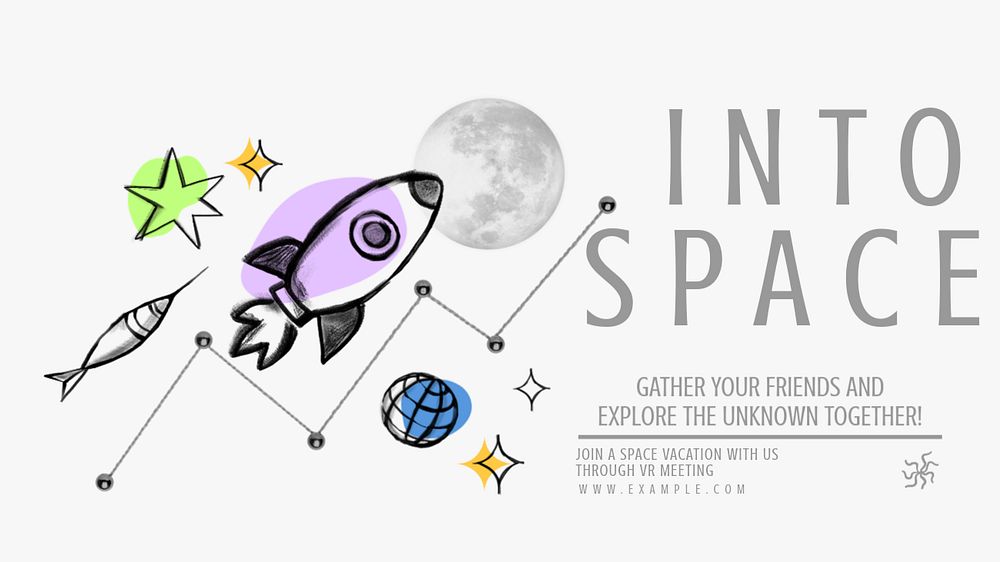 Into the space blog banner template, editable text & design