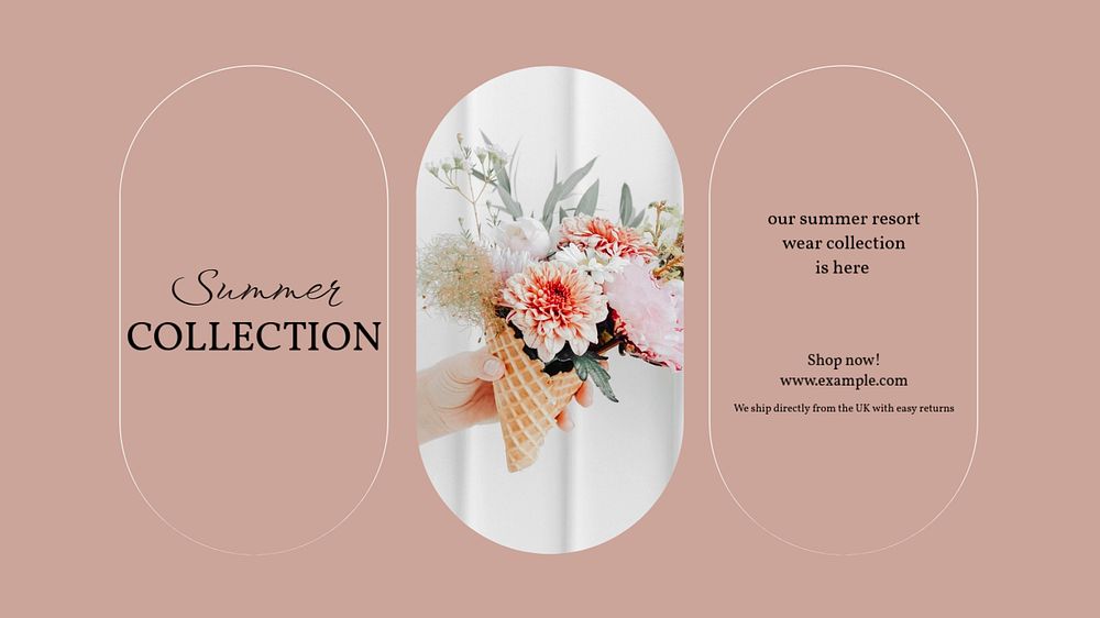 Summer collection Facebook cover template, editable design