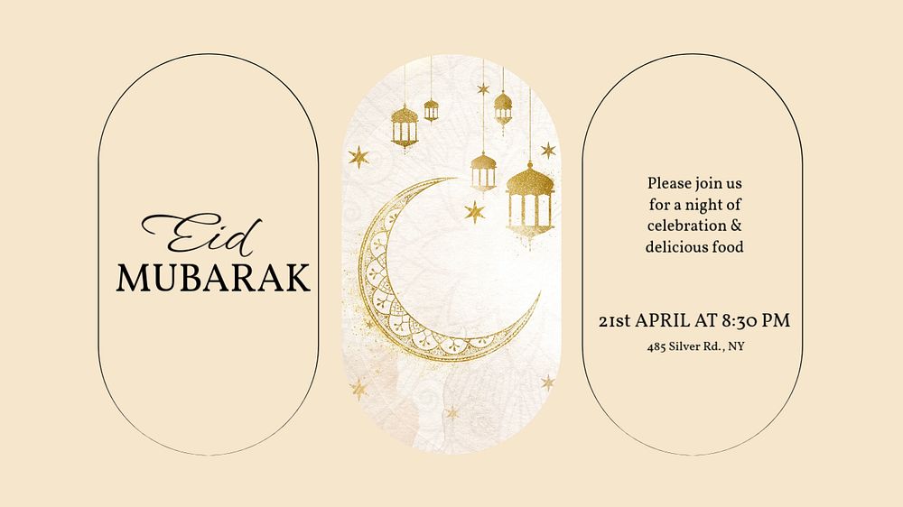 Eid Mubarak Facebook cover template, editable design