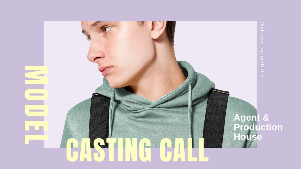 Model casting call blog banner template, editable text & design