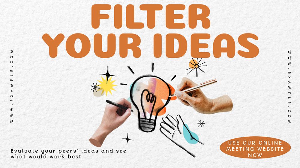 Filter your ideas blog banner template, editable text & design